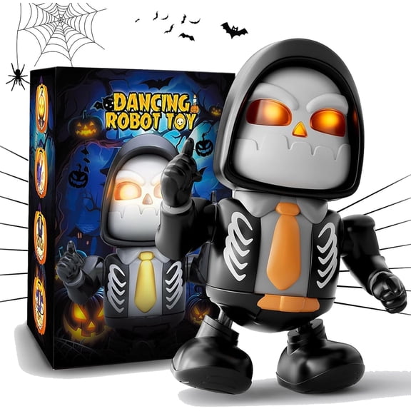 HYPERLIVING Kids Toys Halloween Robot Skeleton Toy, Prank Toys with Music & Dancing Toy Gifts for Boys & Girls Ages 3 to Up
