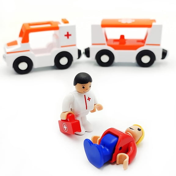 HYPERLIVING Magnetic Trains Cars Playset Wooden Train Track Accessories Station Wagon Train Set for Toddlers 3-5 Wooden Train Sets for Boys Girls Ages 3-4-7