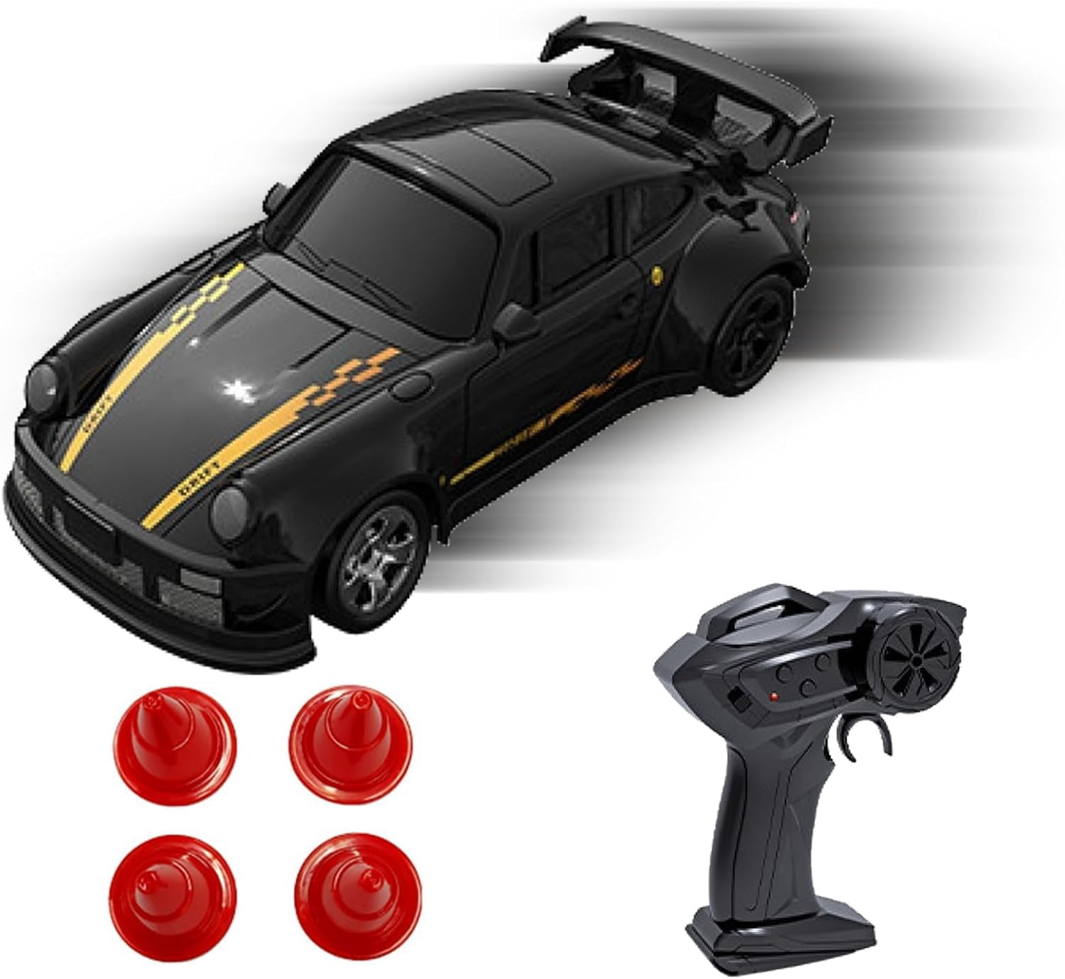 HYPERLIVING Mini 4WD Remote Control Drift Car,1:64 Hand Racing Car,2.4G Stepless Speed Remote Control Car,Simulation Front and Rear Lights,Suitable for Kids Adults Gift Toys (Blue)