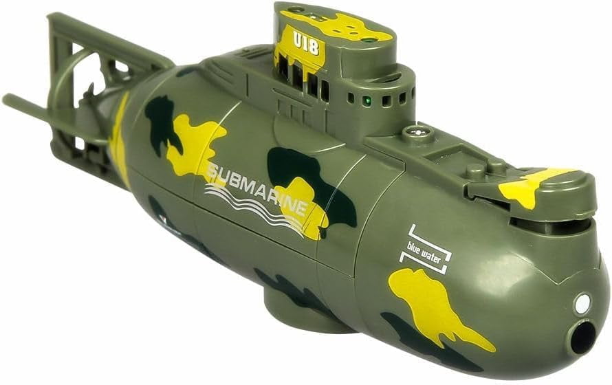 HYPERLIVING Mini RC Submarine Toy, Remote Controlled Submersible Model, 6 Channel Simulated Military Camouflage Submarine, Electric Underwater Ship Birthday Gift