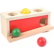 HYPERLIVING Montessori Object Permanence Box for Baby, Wooden Ball Drop Toy for Toddlers 1 2 Year Old, Early Learning Activities, Educational Cause and Effect Game, Gift for Boys Girls 6 9 12 18 Mont