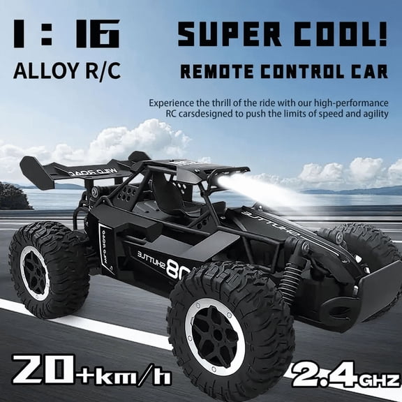 HYPERLIVING RC Off-Road Car 1:16 Scale All Terrain Fast RC Car 20KM/H High Speed 2WD Electric Vehicle with 2.4G Remote Control Monster Truck