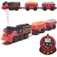 thumbnail image 1 of HYPERLIVING Remote Control Train Set for Toddlers w/Steam, Music & Lights - Battery Operated Train for Toddlers, Electric Train Set for Kids, Magnetic Train Compatible with Thomas, Brio, Chuggington, 1 of 7