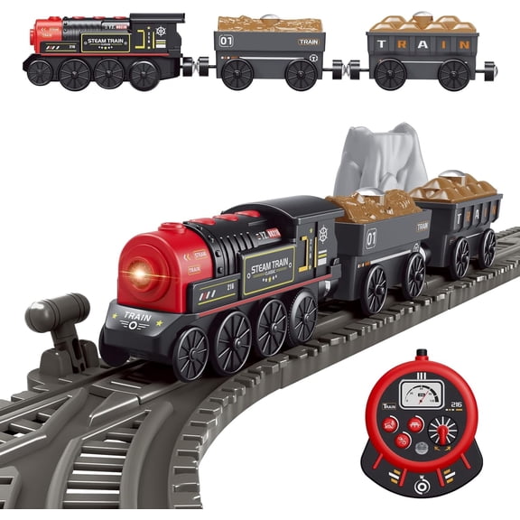 HYPERLIVING Train for Wooden Track, Remote Control Train with Magnetic Connection, Battery Operated Locomotive Trains for Toddlers, Compatible with Thomas, Brio, Chuggington