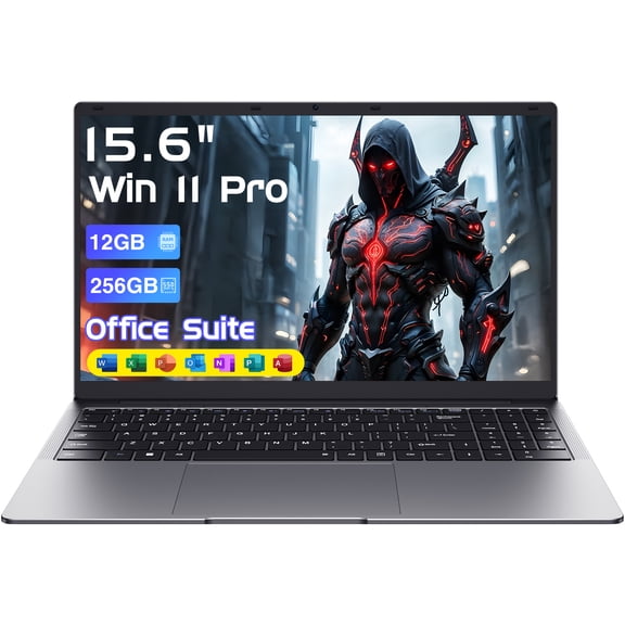 HYPERSTRIX 15.6" Laptop,12GB RAM 256GB SSD,Windows 11 Pro NoteBook Computer PC,MS Office 2024,Intel Celeron N4000(up to 2.6GHz) Bussiness Computer