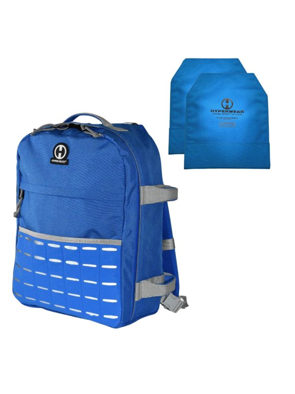 ® Rucking Backpack with Weights for Walking - 20L Adjustable Weighted Ruck Pack, FlexLoad Plate System, Laptop & EDC Sleeves, Blue (Includes 18 lb FlexLoad Plates)