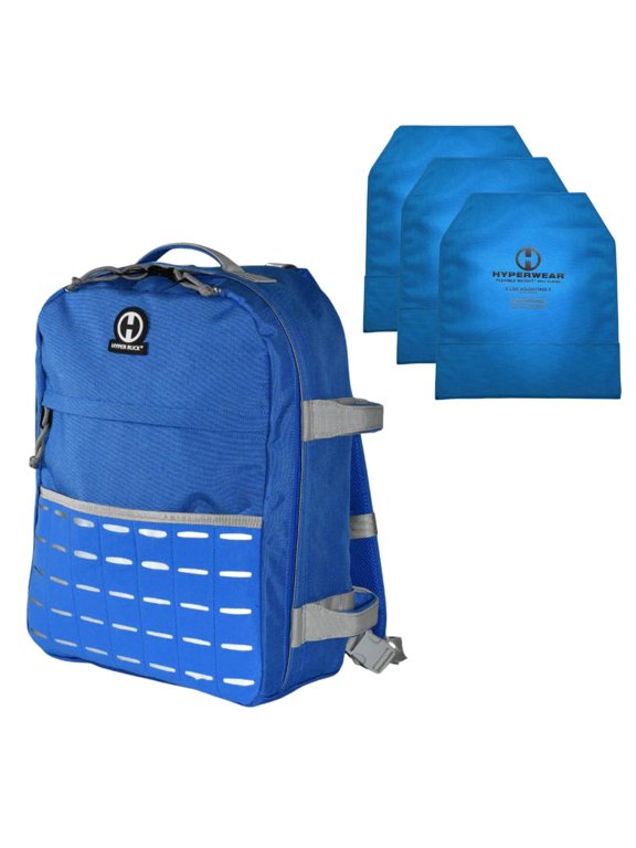 ® Rucking Backpack with Weights for Walking - 20L Adjustable Weighted Ruck Pack, FlexLoad Plate System, Laptop & EDC Sleeves, Blue (Includes 27 lb FlexLoad Plates)