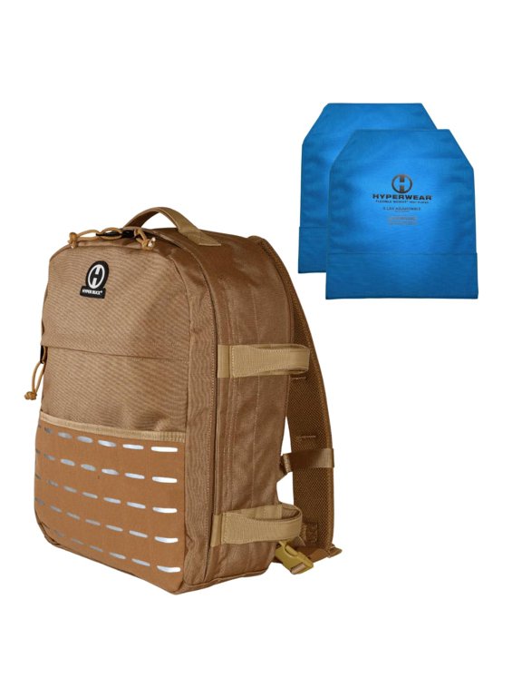 ® Rucking Backpack with Weights for Walking - 20L Adjustable Weighted Ruck Pack, FlexLoad Plate System, Laptop & EDC Sleeves, Coyote Brown (Includes 18 lb FlexLoad Plates)