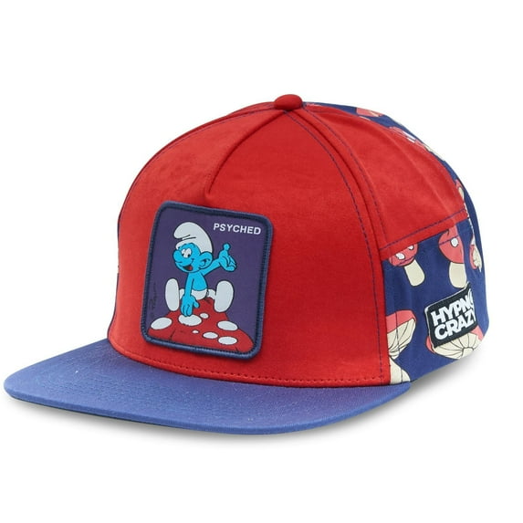 HYPNOCRAZY Smurfs Psyched for Mushroom Snapback Hat