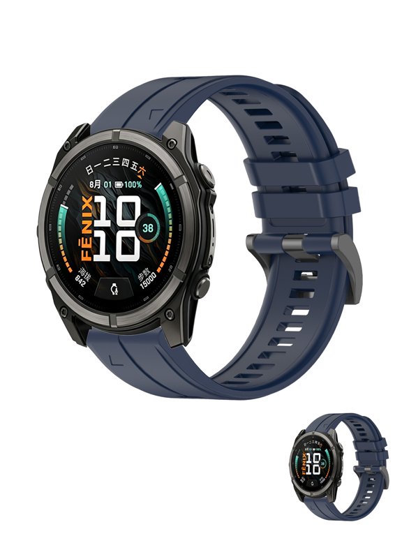 [1-Pack] for Fenix 9 51MM Soft Silicone Sport Watch Strap-Blue
