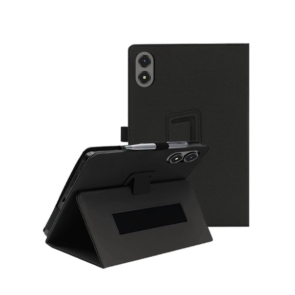HYRACPO Protective Case for TABWEE T30 11” Tablet, PU Leather Flip Folio Cover with Hand Strap, Anti-Fingerprint, Lightweight & Slim Shockproof Shell-Black
