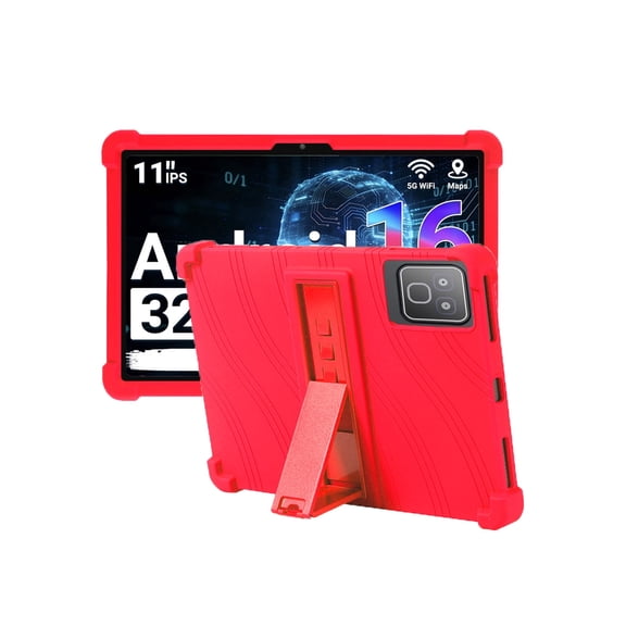 HYRACPO Silicone Case for Bufo 2026 Android 16 Tablet 11 inch, Soft Flexible Shockproof Protective Tablet Cover, Anti-Scratch & Lightweight Slim Design-Red