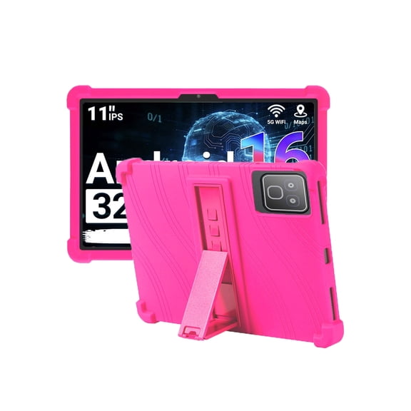 HYRACPO Silicone Case for Bufo 2026 Android 16 Tablet 11 inch, Soft Flexible Shockproof Protective Tablet Cover, Anti-Scratch & Lightweight Slim Design-Rosered