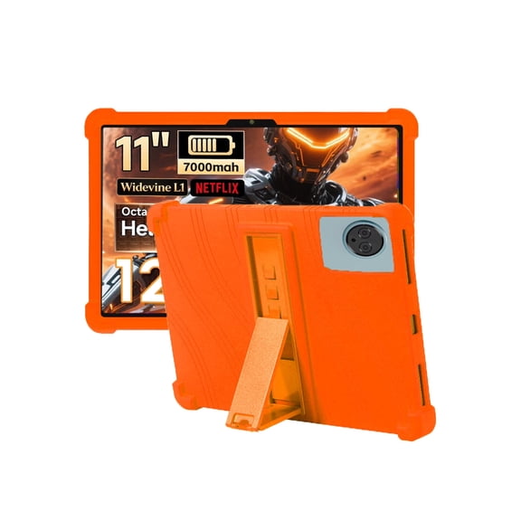 HYRACPO Silicone Case for DigiLand 11 inch, Soft Flexible Shockproof Protective Tablet Cover, Anti-Scratch & Lightweight Slim Design-Orange