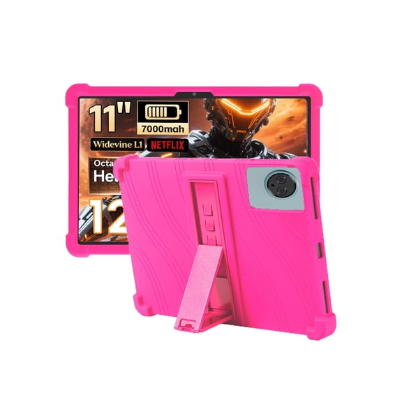 HYRACPO Silicone Case for DigiLand 11 inch, Soft Flexible Shockproof Protective Tablet Cover, Anti-Scratch & Lightweight Slim Design-Rosered