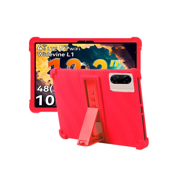 HYRACPO Silicone Case for TechLife Pad Pro12 12.2 inch, Soft Flexible Shockproof Protective Tablet Cover, Anti-Scratch & Lightweight Slim Design-Red