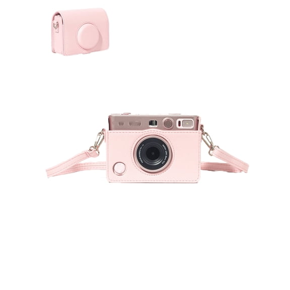 HYRACPO Storage Carrying Case for Fujifilm Instax Mini EVO Camera, Portable Protective Bag with Adjustable Shoulder Strap, Crossbody Travel Pouch-Pink