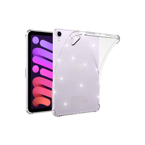 HYRACPO TPU Glitter Clear Shockproof Case for iPad Mini7A17 Pro/Mini6 8.3" Airbag Anti-drop Transparent Tablet Cover-Clear