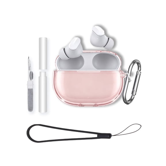 HYRACPO TPU Protective Case for Beats Studio Buds/Buds+ protective case,Shockproof & Anti-Scratch Cover ,Anti-Lost & Dustproof Protector-Pink