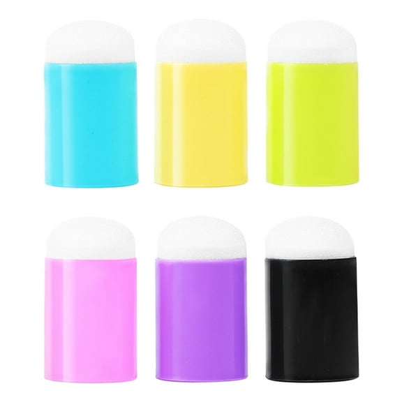 HYROOY 12-Pack Finger Sponge Das for Creative Small Fingertip Sponge Stamp Drawing Tools Supplies for Children Boy Plastic + Sponge