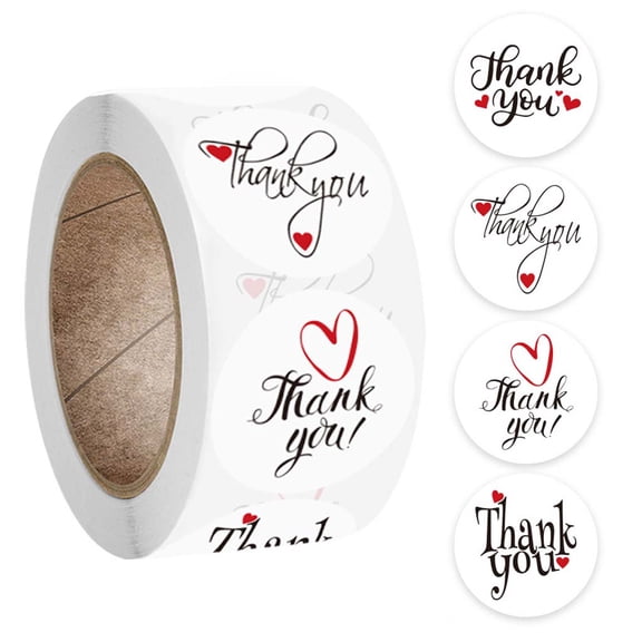HYROOY 500pcs Round Thank You Stickers Package Seal Labels Wedding Party Scrapbooking