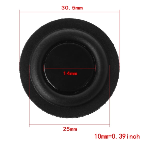 HYROOY Bass Diaphragm Repair Parts Accessories Home Theater 30MM Vibrating Plate Black Black Rubber+Iron