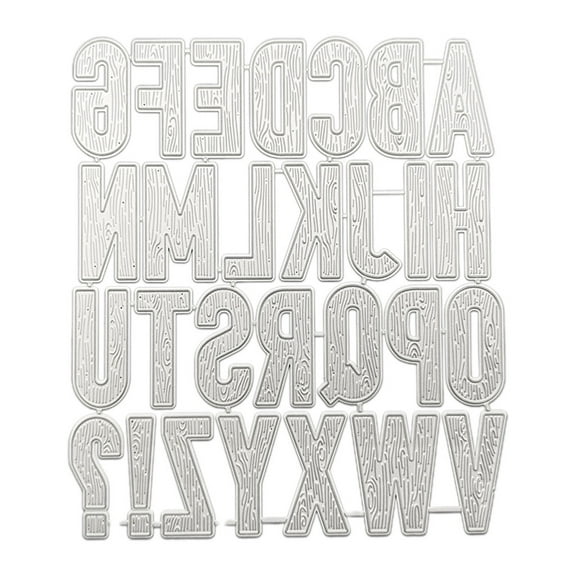 HYROOY Letters Alphabets Cutting Die Art Letters Decorative Die Cuts Embossing Script Die Stencil for Scrapbooking Carbon Steel