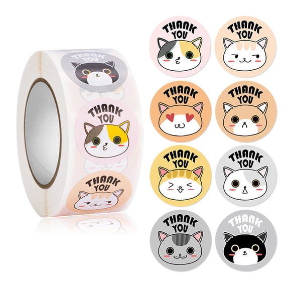 HYROOY Thank You Stickers artoon Round Adhesive Sealing Labels for Greeting ard Handmade Gift Decoration Labels lass Reward Paper