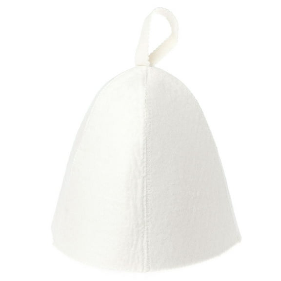 HYROOY White Wool Felt Sauna Hat Russian Banya Bath Shower for Head for Protection for Protect for Head from Extreme Heat A Felt
