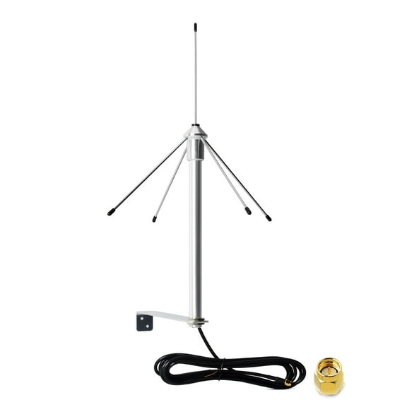 HYS 433Mhz Ground Plane Antenna GSM Aerial W/3M(9.8ft) RG58 Coaxial Cable SMA Male Plug/Mounting Bracket