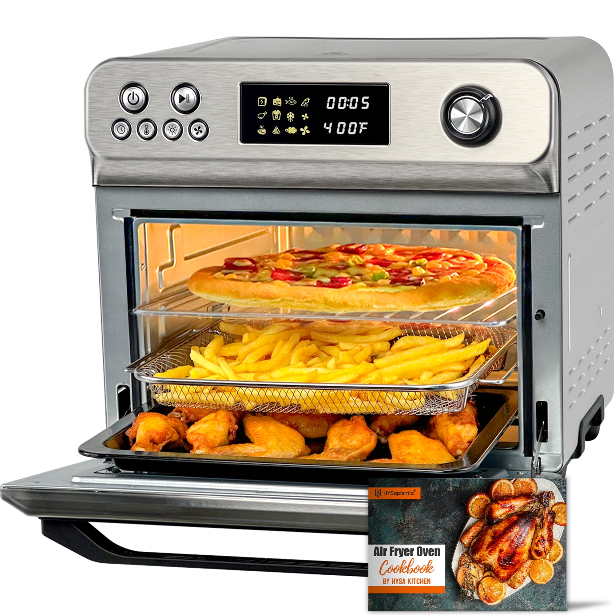 HYSapientia Air Fryer Oven 26QT 10In1 Large Toaster Oven Stainless