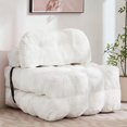 thumbnail image 1 of HYSpacerX Folding Sofa Bed Convertible Sleeper Chair, Portable Floor Futon with Pillow & Back Support, Foldable Mattress Lounge Couch for Living Room & Bedroom, Single Size, BEIGE, 1 of 2