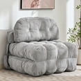 thumbnail image 1 of HYSpacerX Folding Sofa Bed Convertible Sleeper Chair, Portable Floor Futon with Pillow & Back Support, Foldable Mattress Lounge Couch for Living Room & Bedroom, Single Size, LIGHTGREY, 1 of 2