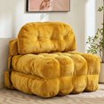 thumbnail image 1 of HYSpacerX Folding Sofa Bed Convertible Sleeper Chair, Portable Floor Futon with Pillow & Back Support, Foldable Mattress Lounge Couch for Living Room & Bedroom, Single Size, YELLOW, 1 of 2