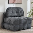 thumbnail image 1 of HYSpacerX Folding Sofa Bed Convertible Sleeper Chair, Portable Floor Futon with Pillow & Back Support, Foldable Mattress Lounge Couch for Living Room & Bedroom, Single Size, Gray, 1 of 9