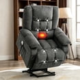 thumbnail image 1 of HYSpacerX Power Lift Recliner Chair with Massage, Heat, Lay Flat Assist Recliner with Side Pocket for Living Room, Grey, 1 of 8