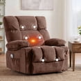 thumbnail image 1 of HYSpacerX Recliner Chair with Massage and Heating, Adjustable Swivel Rocker with Cup Holders and Side Pockets, Comfortable Lounger for Living Room, Bedroom, Brown, 1 of 2