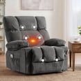 thumbnail image 1 of HYSpacerX Recliner Chair with Massage and Heating, Adjustable Swivel Rocker with Cup Holders and Side Pockets, Comfortable Lounger for Living Room, Bedroom, Gray, 1 of 2
