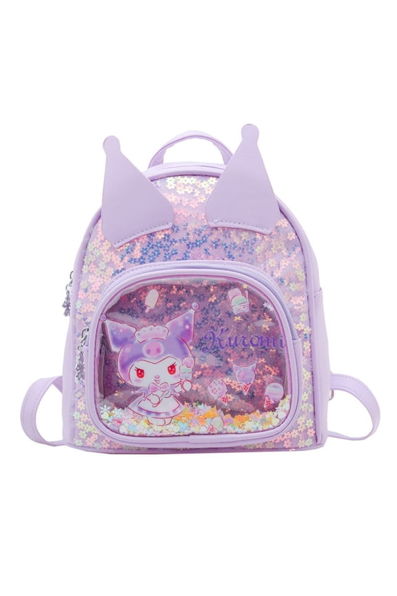 H9in 23cm Kuromi Cartoon Small Backpack Female Fashionable Double Shoulder Mini Schoolbag