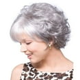 thumbnail image 1 of HYTDIEDIE Women's Fashion Wig Silver Synthetic Hairshort Wigs hair Wig Middle Part Wigs for Women Womens Wigs for Women Half And Wig Curly Lace Front Wigs 3 Way Part Hair U Wear And Wigs for Women of, 1 of 4