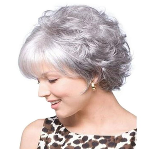 HYTDIEDIE Women's Fashion Wig Silver Synthetic Hairshort Wigs hair Wig Middle Part Wigs for Women Womens Wigs for Women Half And Wig Curly Lace Front Wigs 3 Way Part Hair U Wear And Wigs for Women of