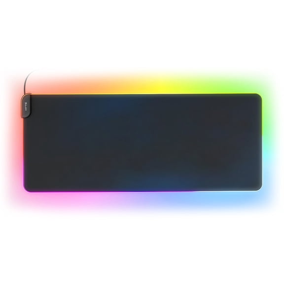 HYTE CNVS Intense Play Mat Custom RGB LED 50-Pixel qRGB Array Waterproof Extended Premium Silky 28 SPI 900mm x 370mm USB C Gaming Mouse Pad Black