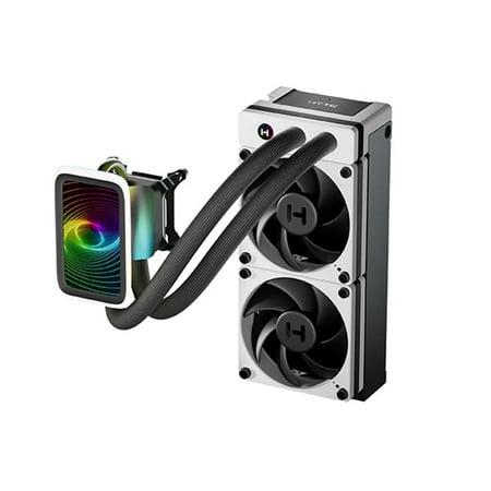 HYTE - THICC Q60 240mm Radiator AIO CPU Liquid Cooler With 5" Ultraslim IPS Display - Powered By Nexus Link - White