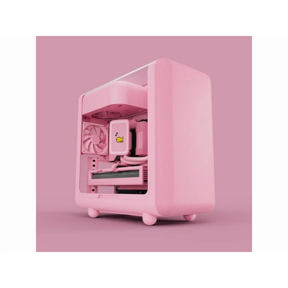 HYTE X50 PC Gaming Case CS-HYTE-X50G-SM Modern Performance ATX Mid-Tower PC Gaming Case - Strawberry Milk (Pink)