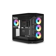 HYTE Y50 RGB Essential Aesthetic Gaming PC Case - 4 Included aRGB Fans 1x 120mm + 1x 360mm Reverse - Dual Chamber ATX Desktop Chassis - Rear Connect Motherboard Compatible - Pitch Black