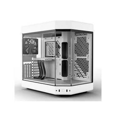 HYTE Y60 Modern Aesthetic Dual Chamber Panoramic Tempered Glass Mid-Tower ATX Computer Gaming Case with PCIe 4.0 Riser Cable Included, Snow White
