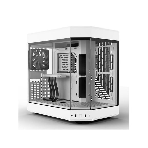 HYTE Y60 Modern Aesthetic Dual Chamber Panoramic Tempered Glass Mid-Tower ATX Computer Gaming Case with PCIe 4.0 Riser Cable Included, Snow White