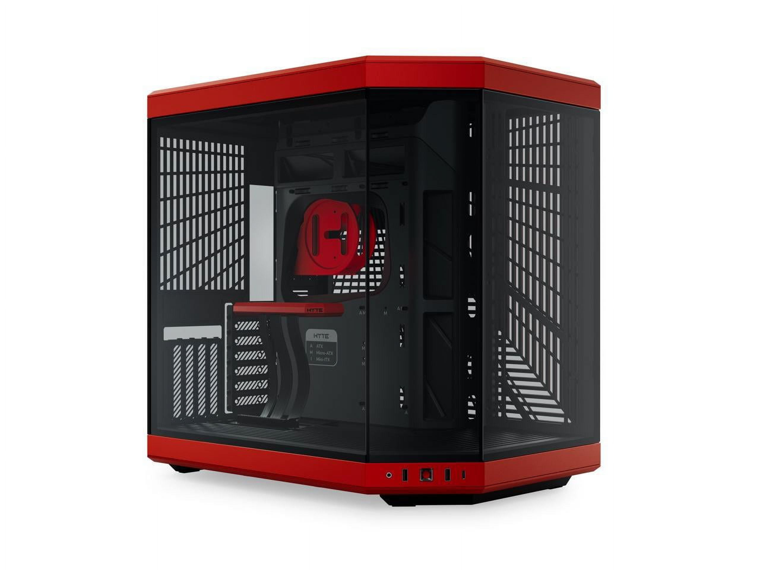 HYTE Y70 ATX Case, Red/Black, with PCIe 4.0 Cable, ABS/Steel/Glass, USB ...