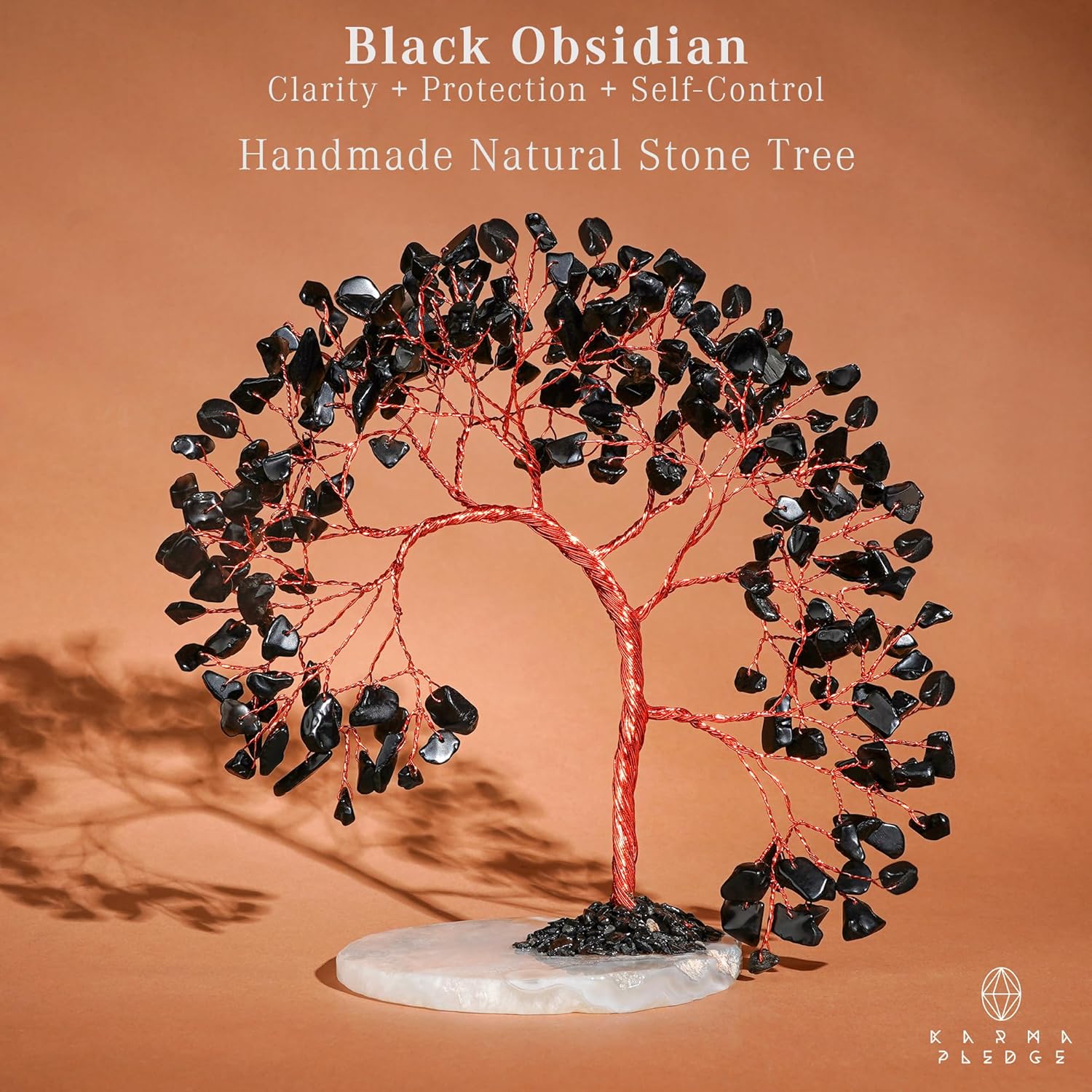 HYTHU-Black Obsidian Healing Crystal Tree of Life for Home and Office ...