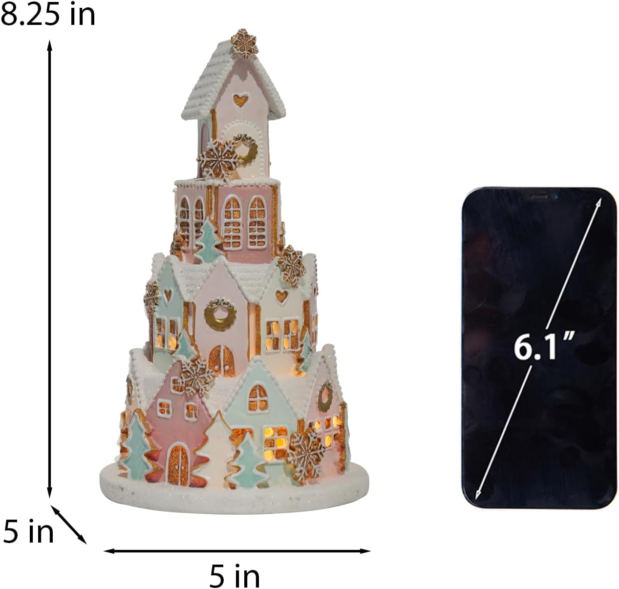 HYTHU-Gingerbread House Christmas Decorations Indoor - Resin ...